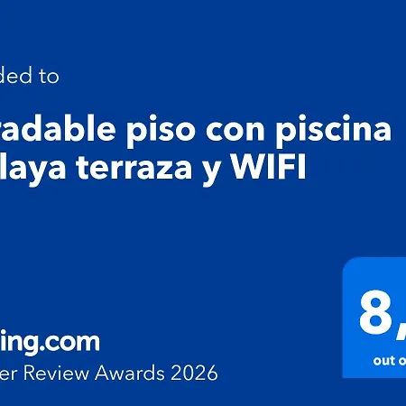 Agradable Piso Con Piscina & Playa Terraza Y Wifi Апартаменты